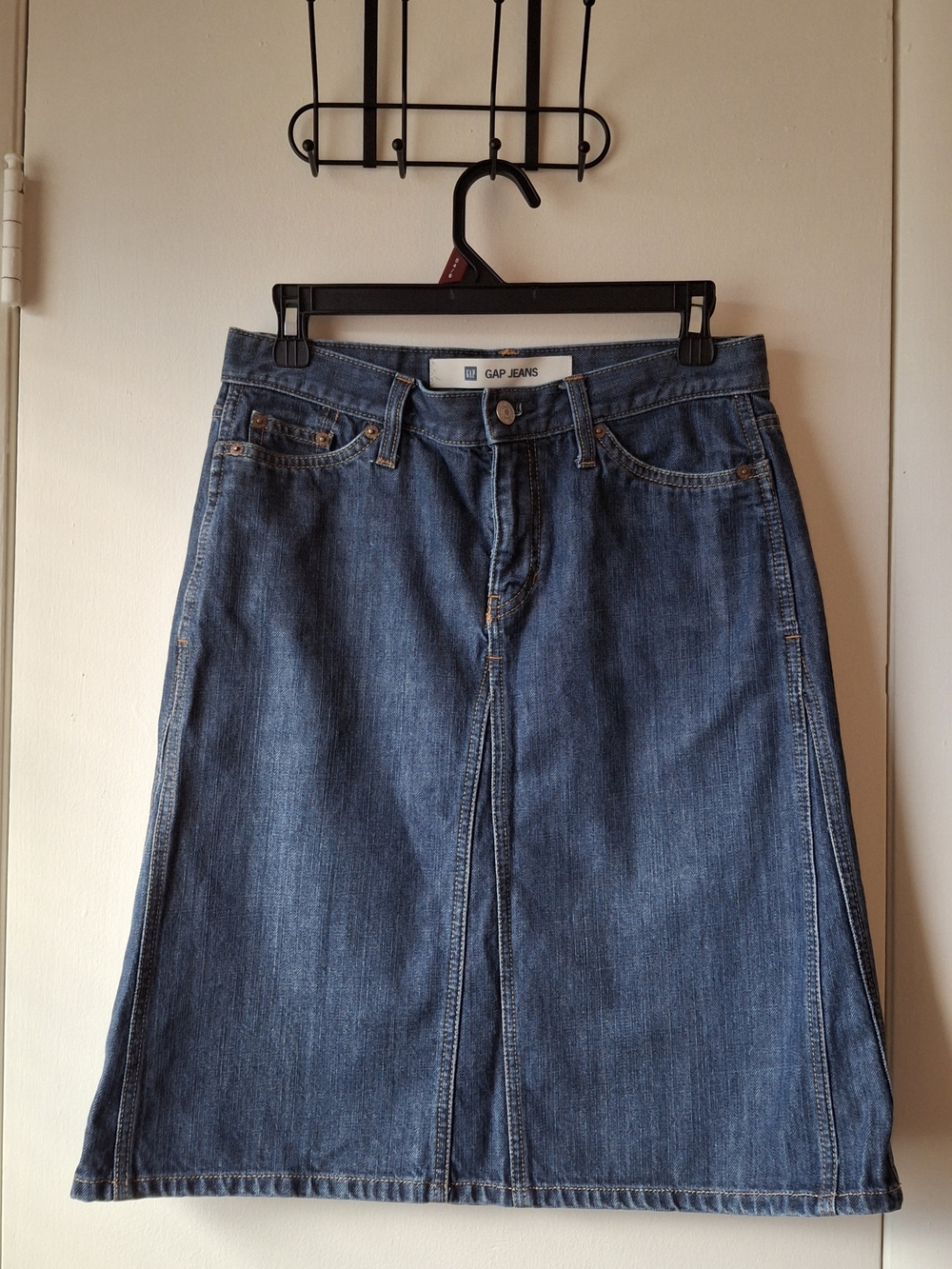 Vintage Gap Blue Denim Midi Skirt 90s